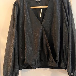 Madewell blouse. Beautiful sheer sleeves, great to dress up or down. NWT